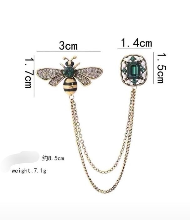 Broszka z łańcuszkiem