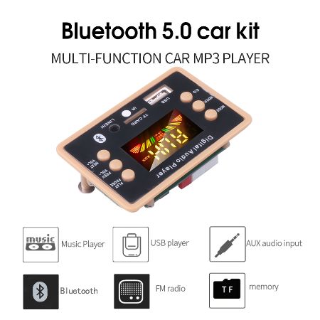 ‼️Авто MP3 плеєр Bluetooth5.0 FM USB micro модуль 12V MP3 FLAC WMA WAV