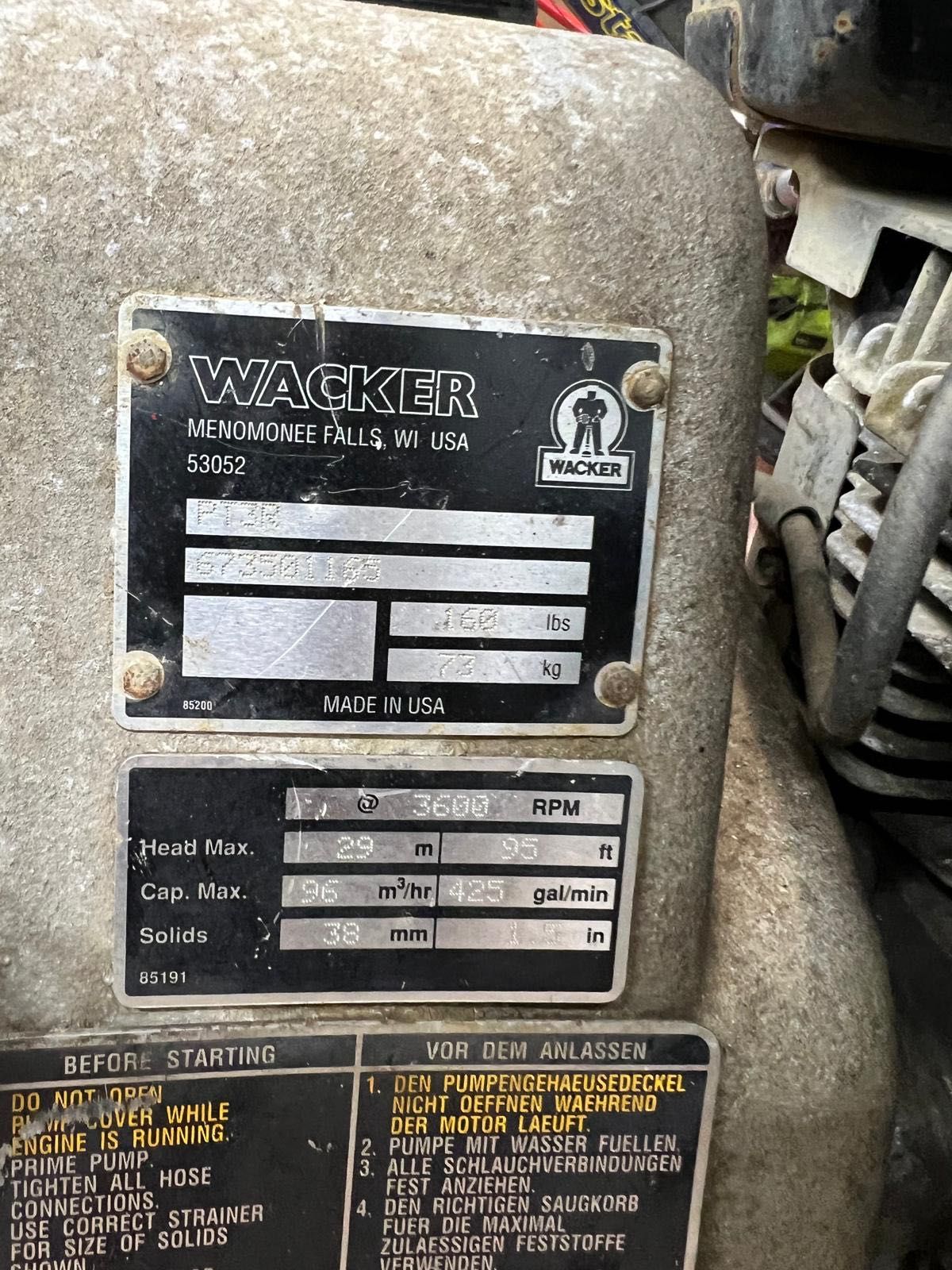 " WACHER " Bomba agua PROF