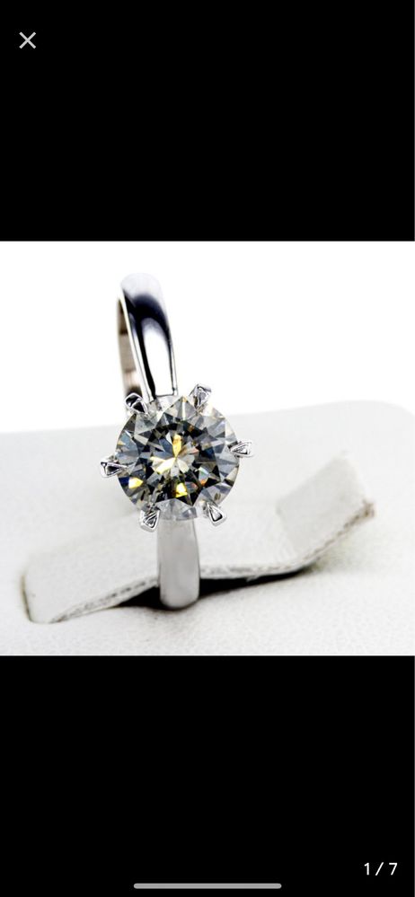 Anel de noivado em ouro branco com diamante natural certificado