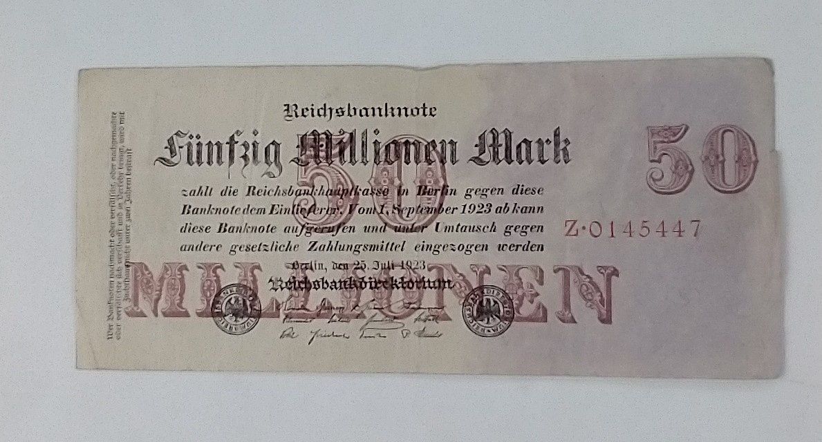 banknot 50 mln marek, 1923 , państwo Niemcy
