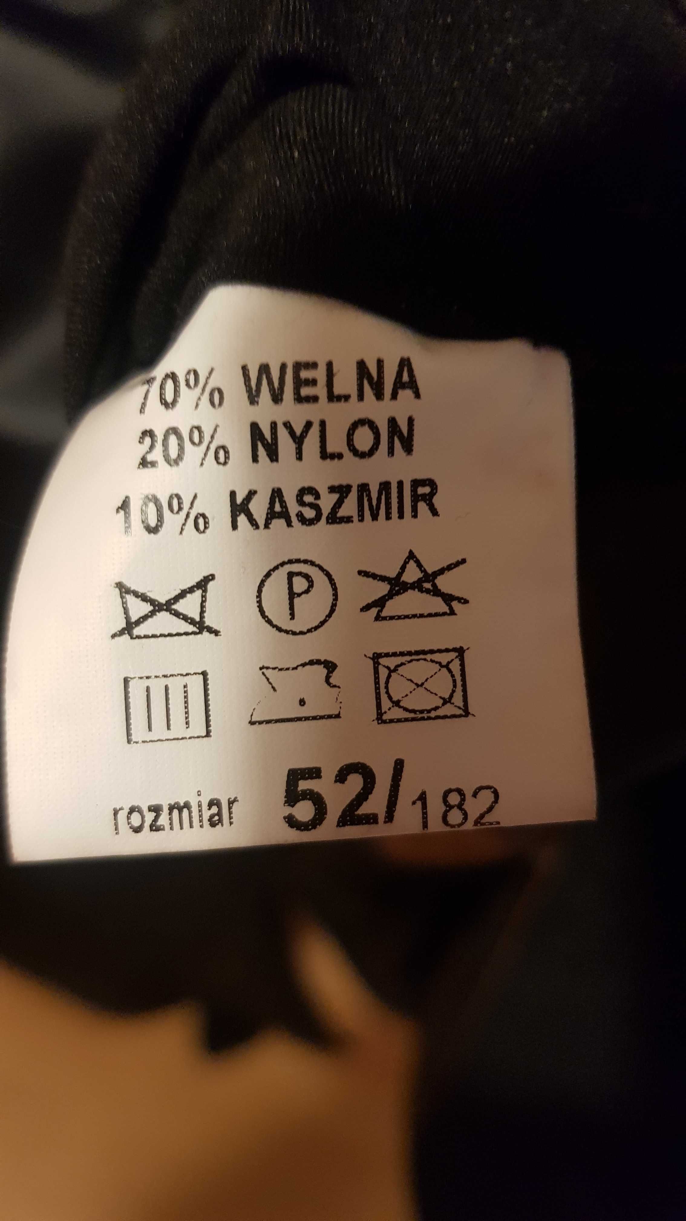 Płaszcz zimowy męski czarny wełna