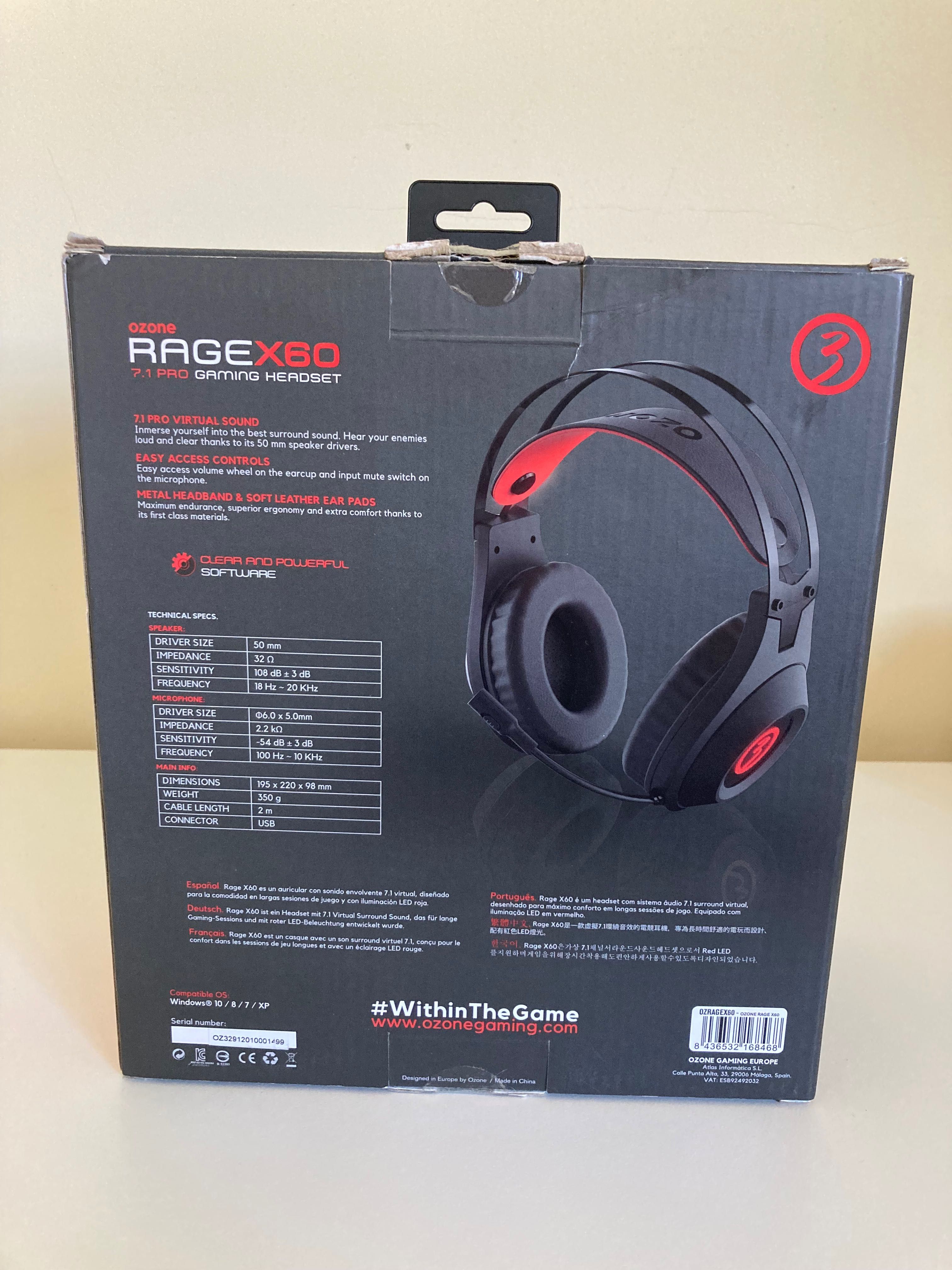 Headset Ozone Rage X60