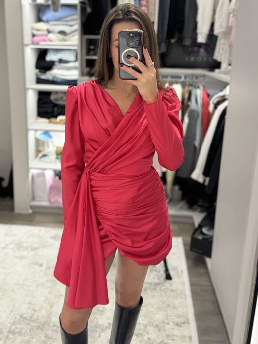 Рожева вечірня сукня з шовку/ розовое шолковое вечернее рлатье