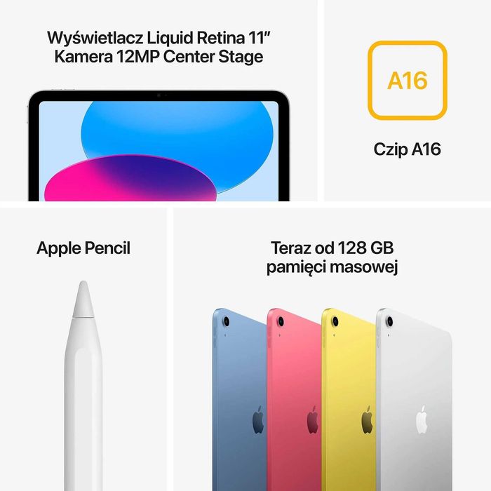 NOWY Tablet APPLE iPad 11 A16 (11. gen., 2025) 256 GB Wi-Fi Srebrny