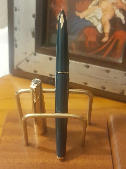 Caneta tinteiro Parker 61 verde e ouro