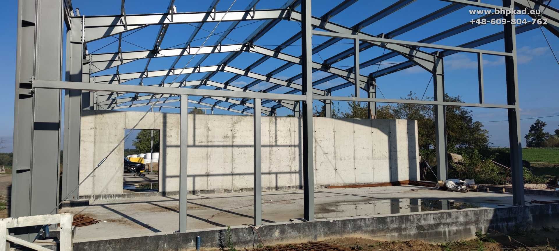 Konstrukcja stalowa. 14x30x5,4m. BHP KAD. Hale stalowe.