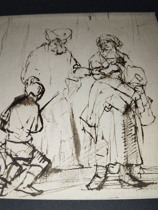 Faksymila grafiki Wygnanie Hagar Rembrandt Reichsdruckerei Berlin
