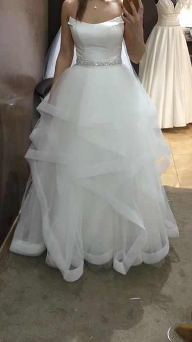 Suknia ślubna 2w1 krotka i długa r.36