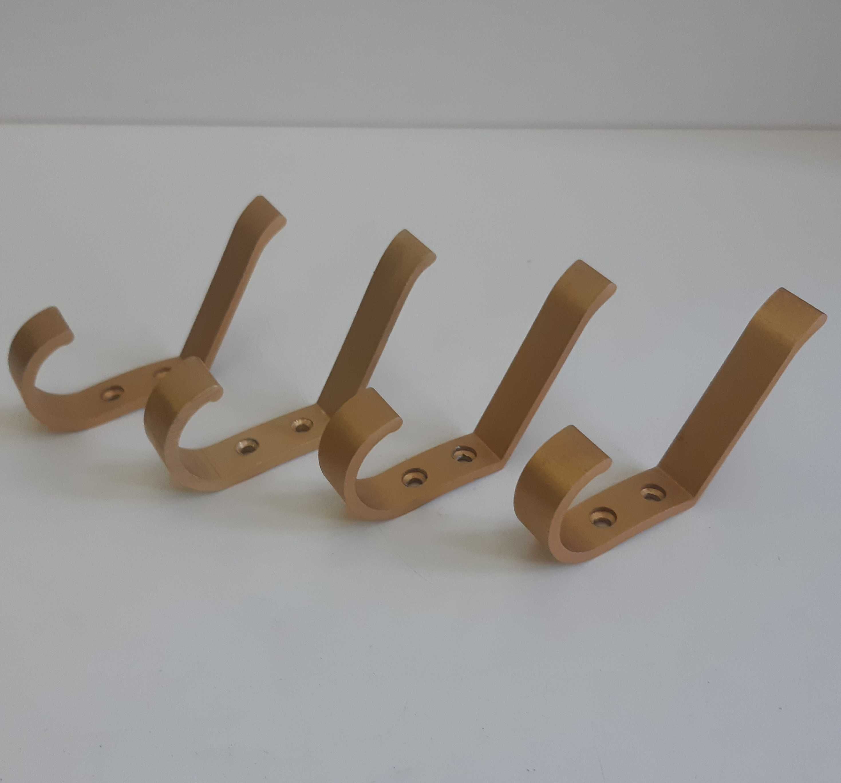 4 Cabides Parede Porta Gancho Duplo Alumínio Anodizado Dourado