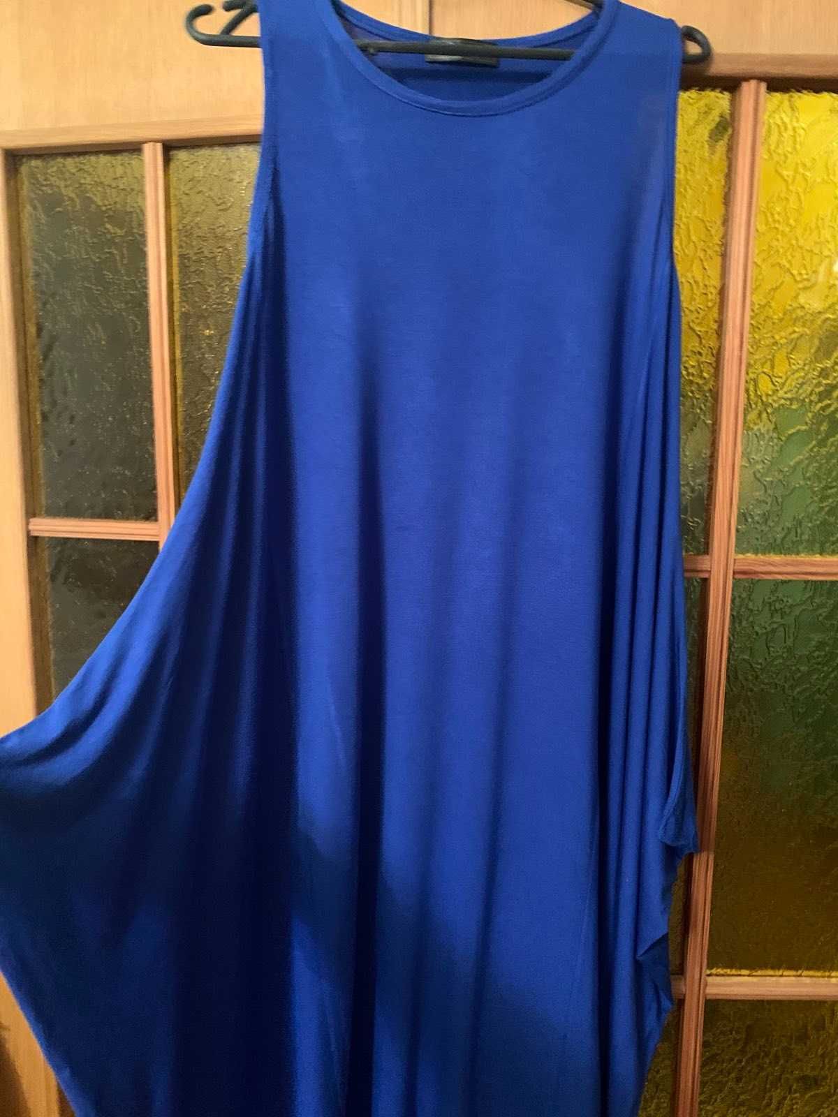 Платье ярко-синее в стиле Бохо.