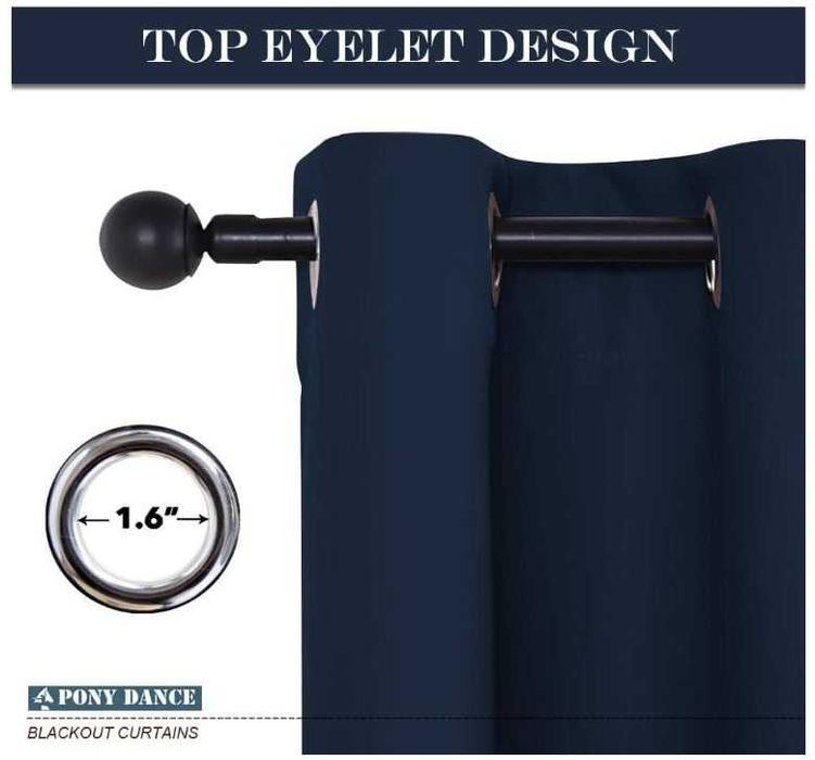 Zasłony zaciemniające, rozmiar 245x140, kolor ciemnoniebieski 2 sztuki