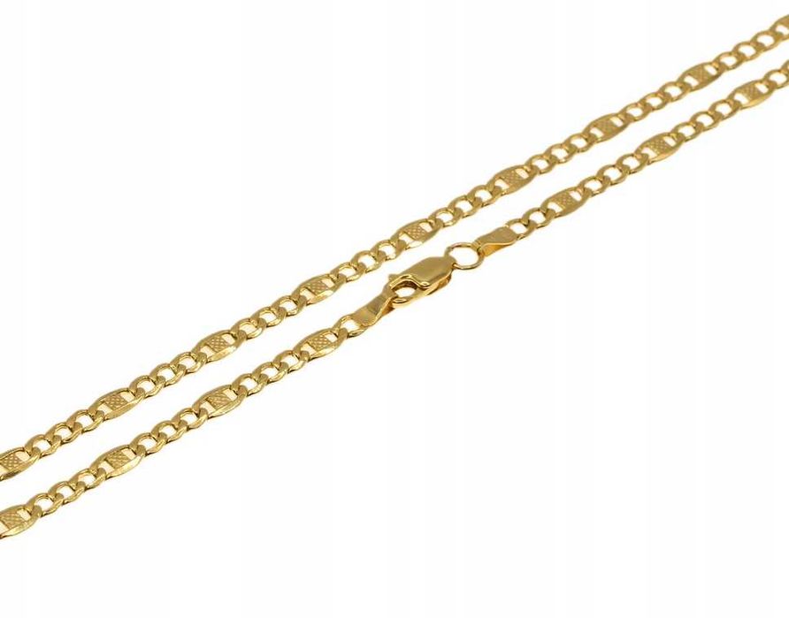 Złoty  ŁAŃCUSZEK FIGARO GRECKI złoto pr.585 45 cm