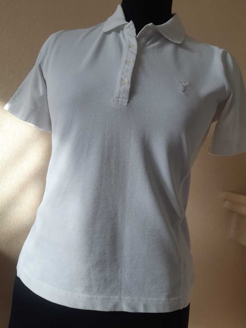 Golfino biała koszulka polo bawełna logo klasyka marka M L