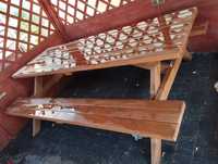 Stół ogrodowy z ławkami solidny stabilny 240cm długości