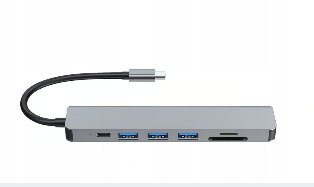 HUB 7w1 USB-C do laptopa HDMI USB 3.0 SD Nowy
