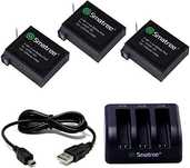 Smatree Zapasowa bateria 1290 mAh, 3-kanałowa ładowarka z kablem USB