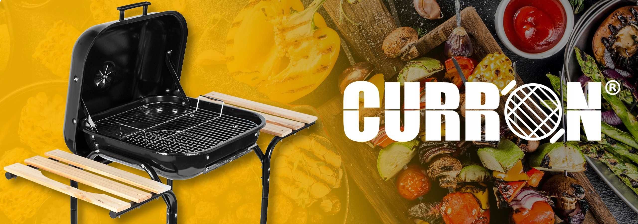 Grill węglowy z pokrywą ogrodowy duży ruszt półki kółka dmuchawa