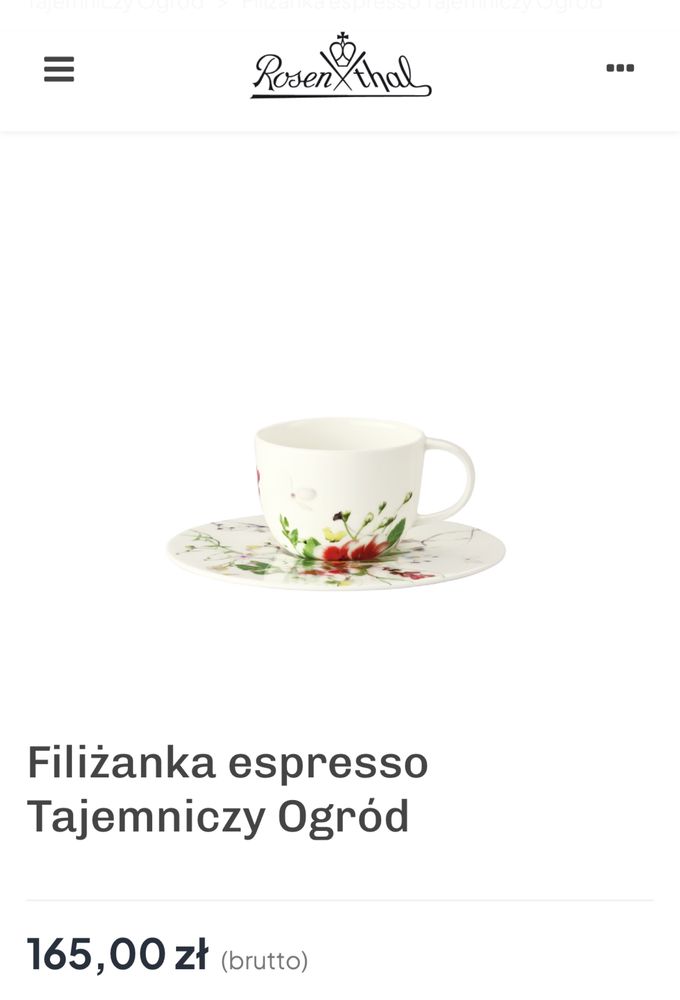 Talerzyk do filizankk do espresso Rosenthal Tajemniczy Ogród