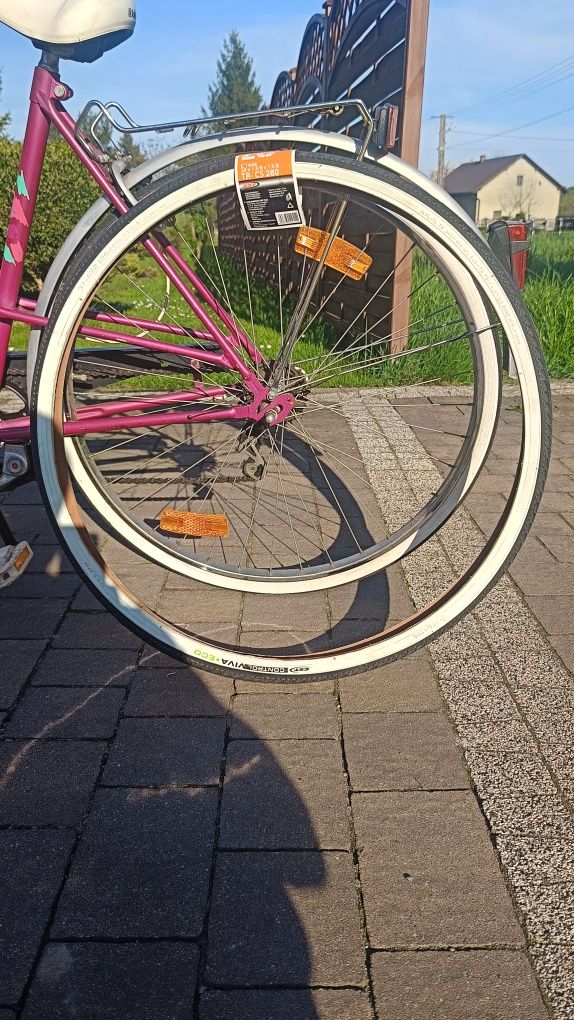 Damski różowy rower miejski