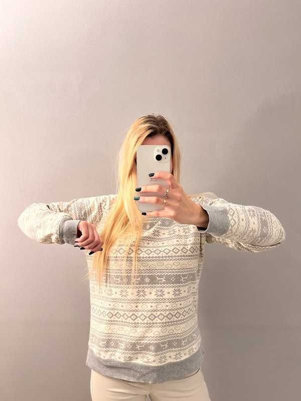 Terranova L 40 szara bluza ciepła z norweskim wzorem szara