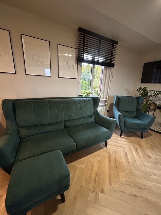 Komplet sofa fotel uszatek