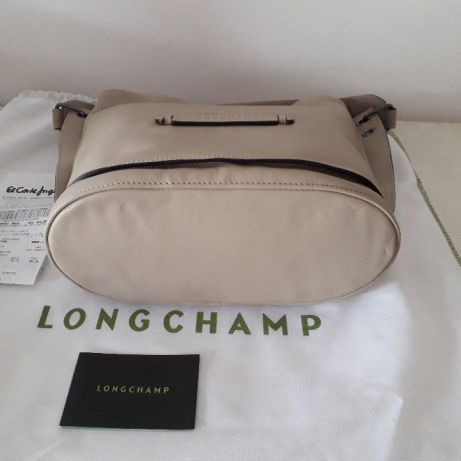 Mala Longchamp Besace ORIGINAL em pele cor Bege NOVA