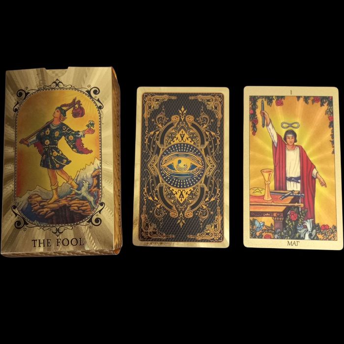 Шикарная пластиковая золотая колода таро Уэйта