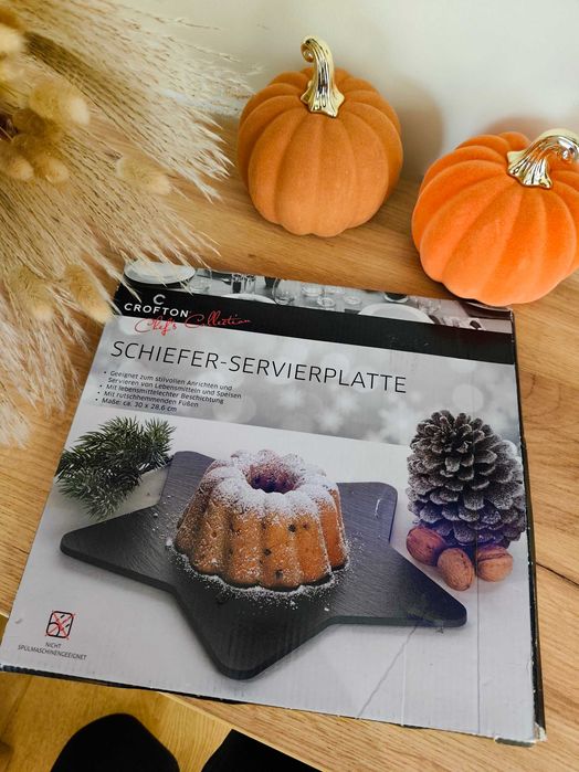 Kamienna patera dekoracyjna na ciasto, talerz gwiazda