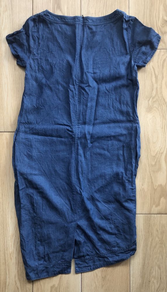 Jeansowa sukienka z kieszeniami asymetryczna na suwak Tatuum 34
