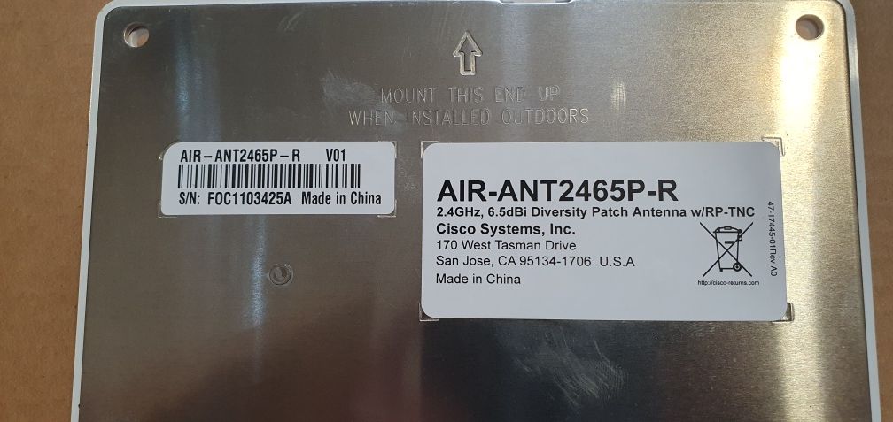 Новая Антенна Cisco AIR-ANT2465P-R Aironet с разнесением 6,5 дБи