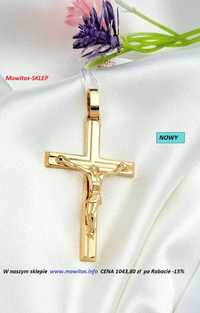 -15% Duży Krzyżyk z Jezusem Złoty pr.375 Z-224