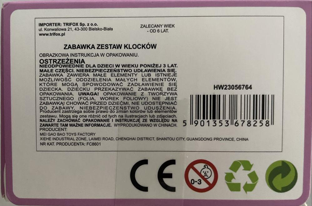 Klocki Trifox Wesołe Zwierzatko Królik 256pcs 6+