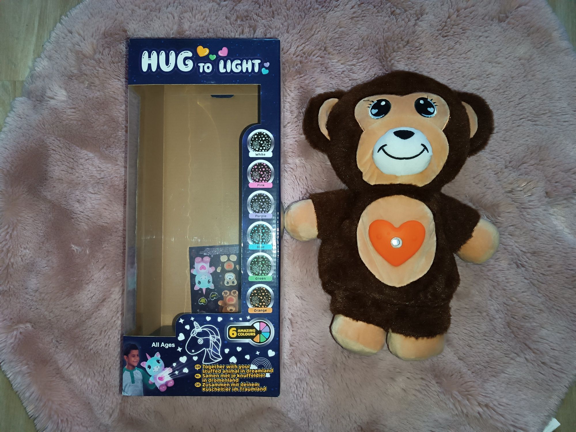 Świecący miś z projektorem pluszowy Hug to light