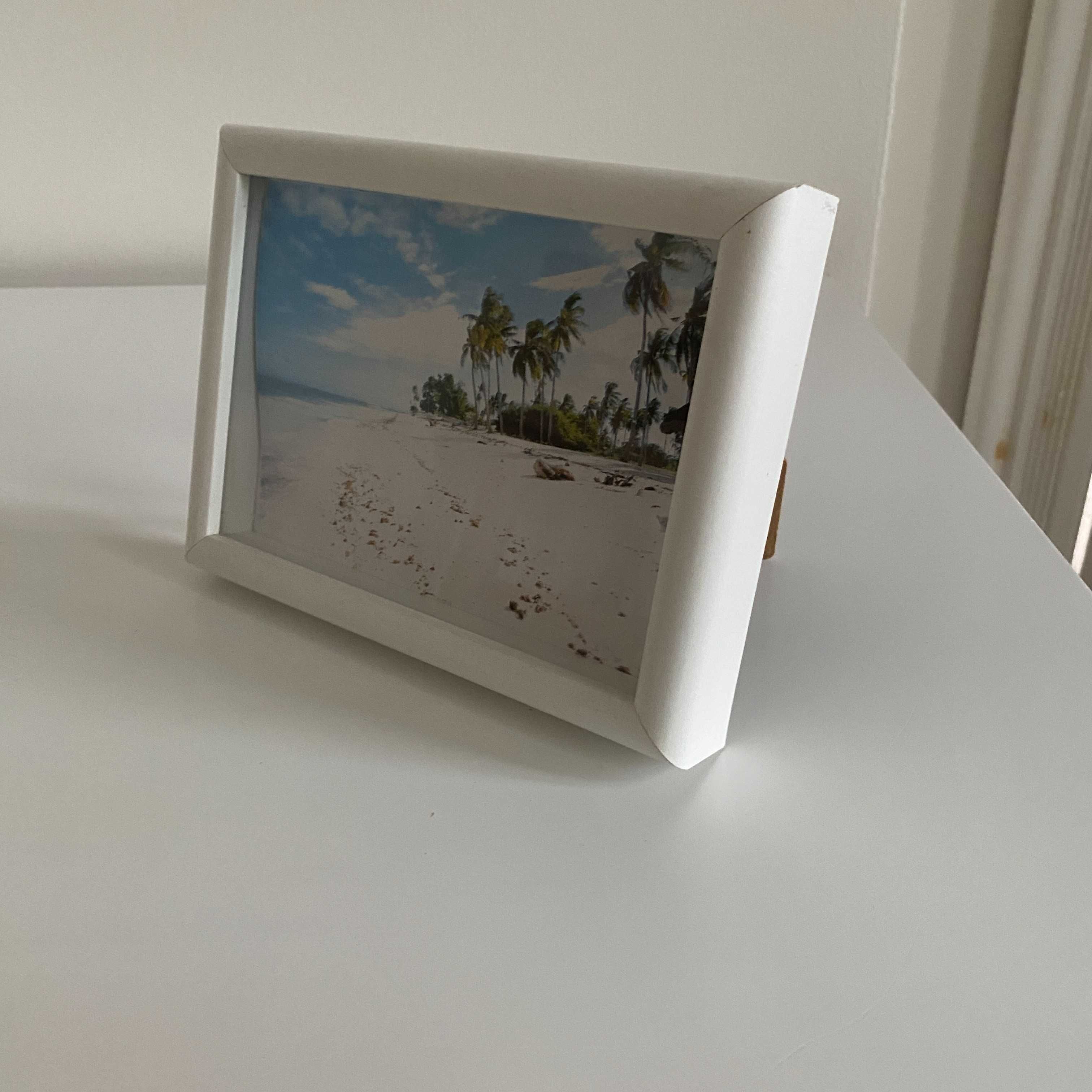 Biała ramka do zdjęć rama rajska plaża 13x18
