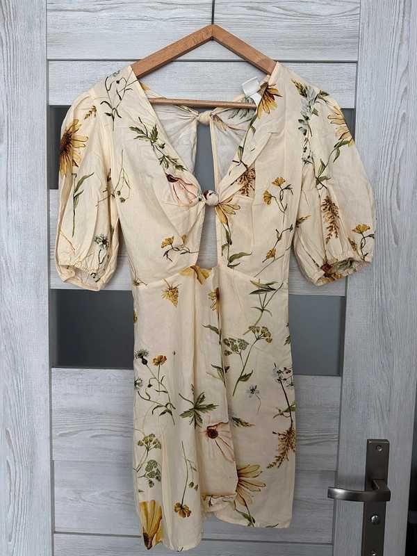 Sukienka żółta w kwiaty H&M