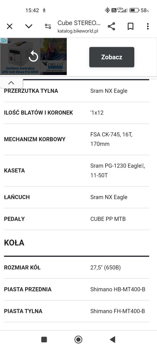 Cube Reace HPA 27.5.E-bike