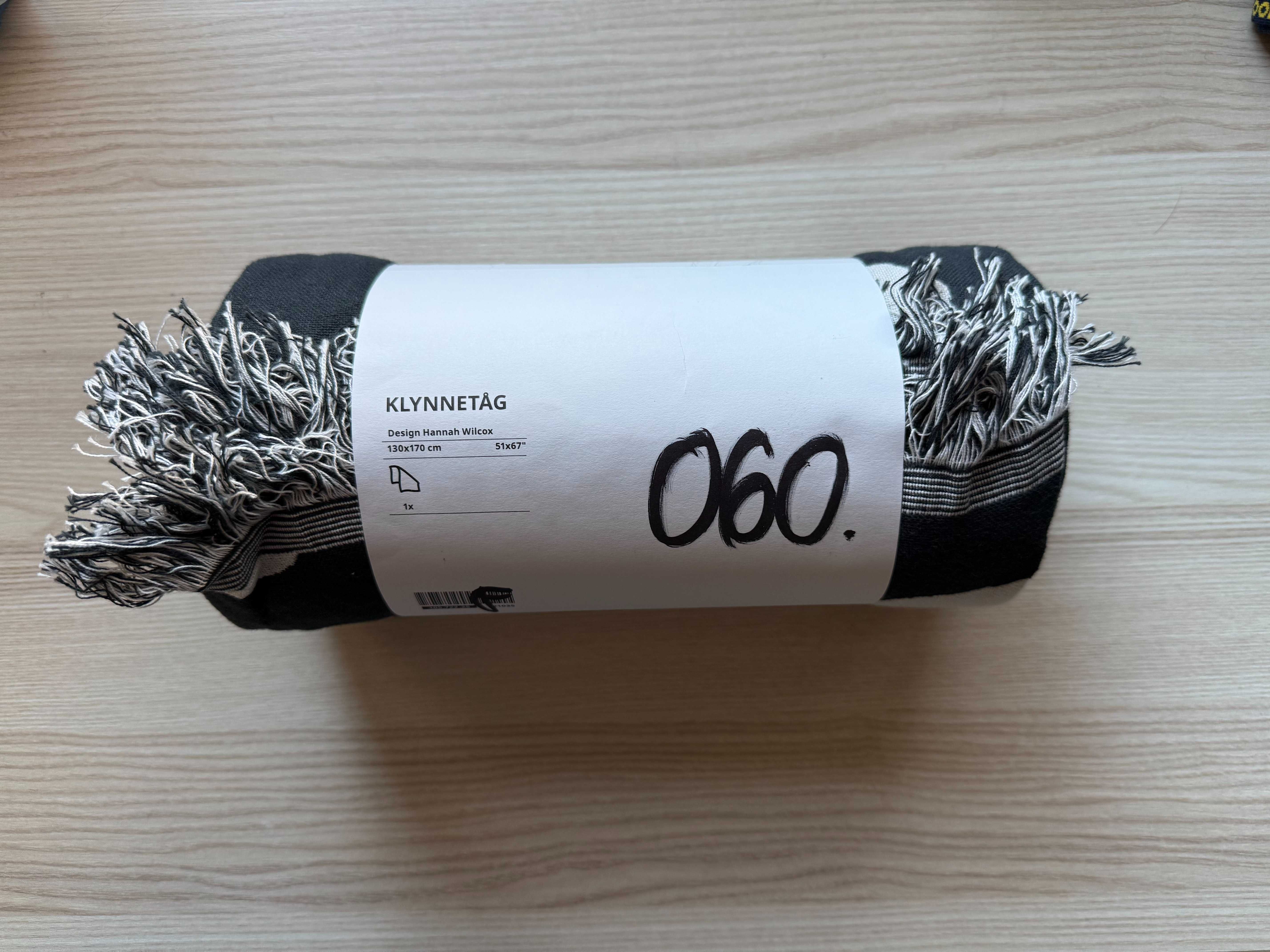 Koc pled narzuta IKEA - 100% bawełna - nowy - fajny wzór