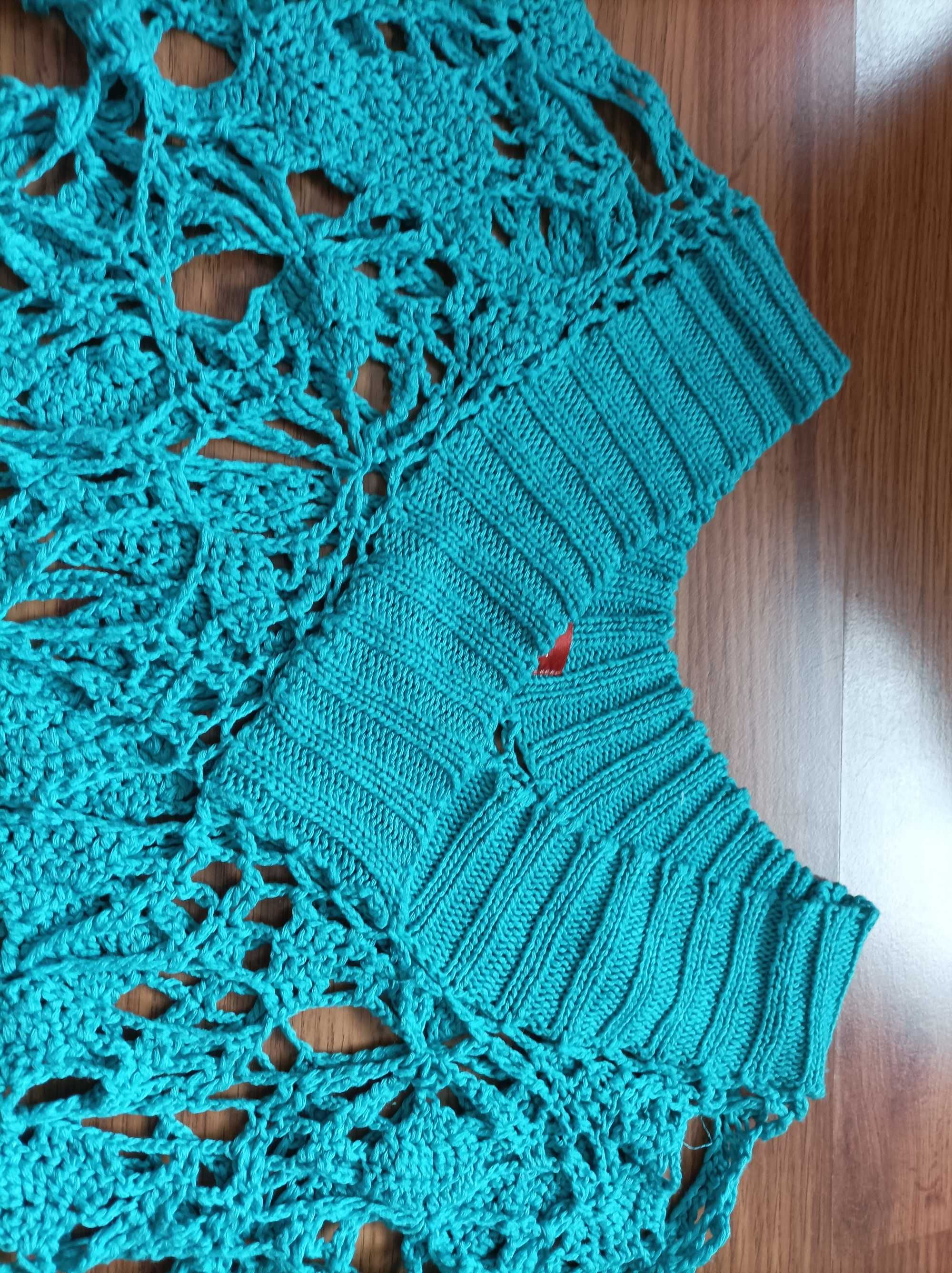 Sweter ażur turkusowy rozm S