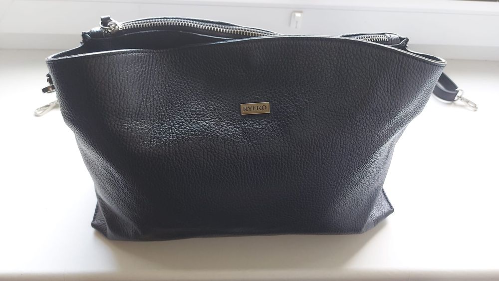 Torebka Ryłko skóra naturalna czarna