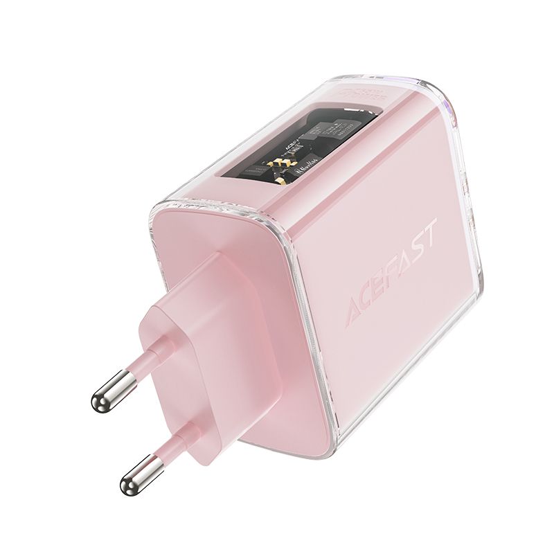 ładowarka sieciowa gan 65w 3 porty 1x usb 2x usb-c fioletowa