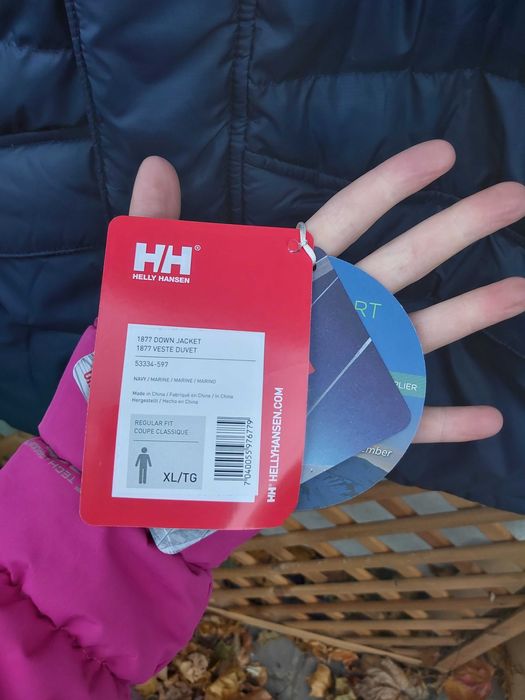 NOWA Kurtka HH helly hansen granat bomberka puchowa xl down