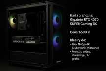 Gamingowy Komputer - RTX 4070 super + Ryzen 7 7700 jak nowy
