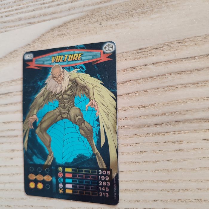 Vulture kolekcjonerska karta ze Spiderman Heroes & Villains Marvel