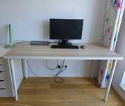 Ikea biurko LAGKAPTEN / OLOV imitacja dębu bejcowanego na biało/biały