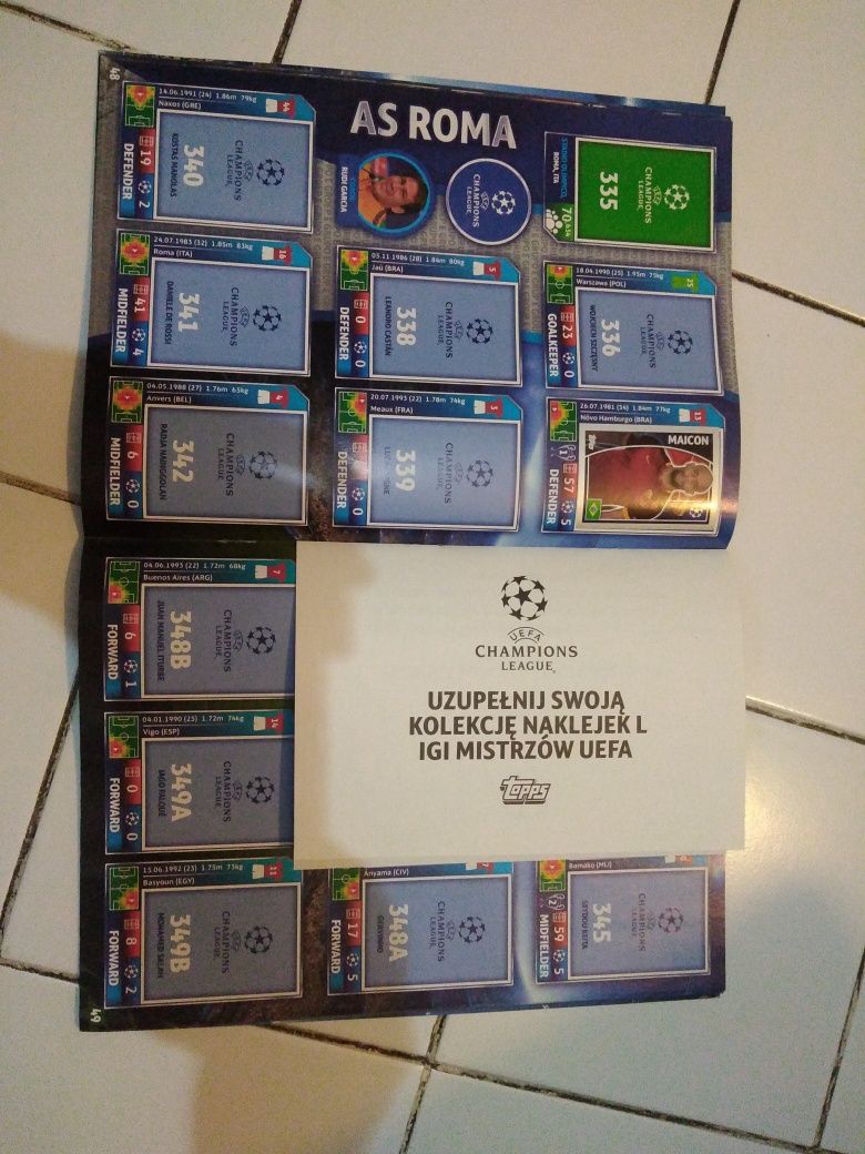 Album na naklejki piłkarskie champions league 2014 Topps 2015