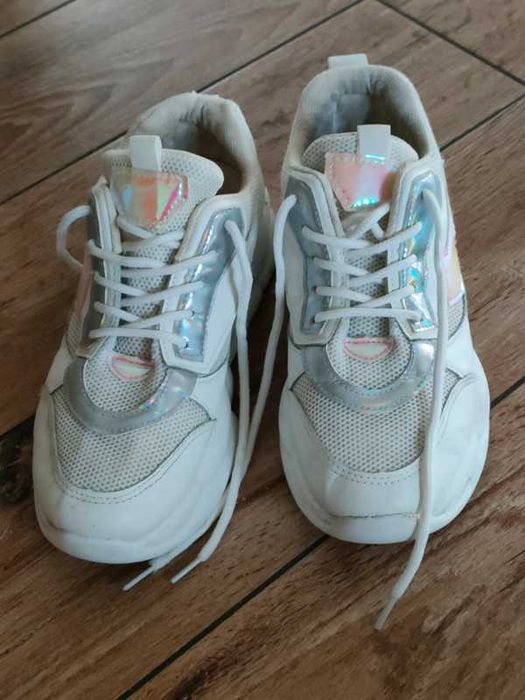 Adidasy 37 holo sneakersy gruba podeszwa bubble wkładka 23cm stan bdb