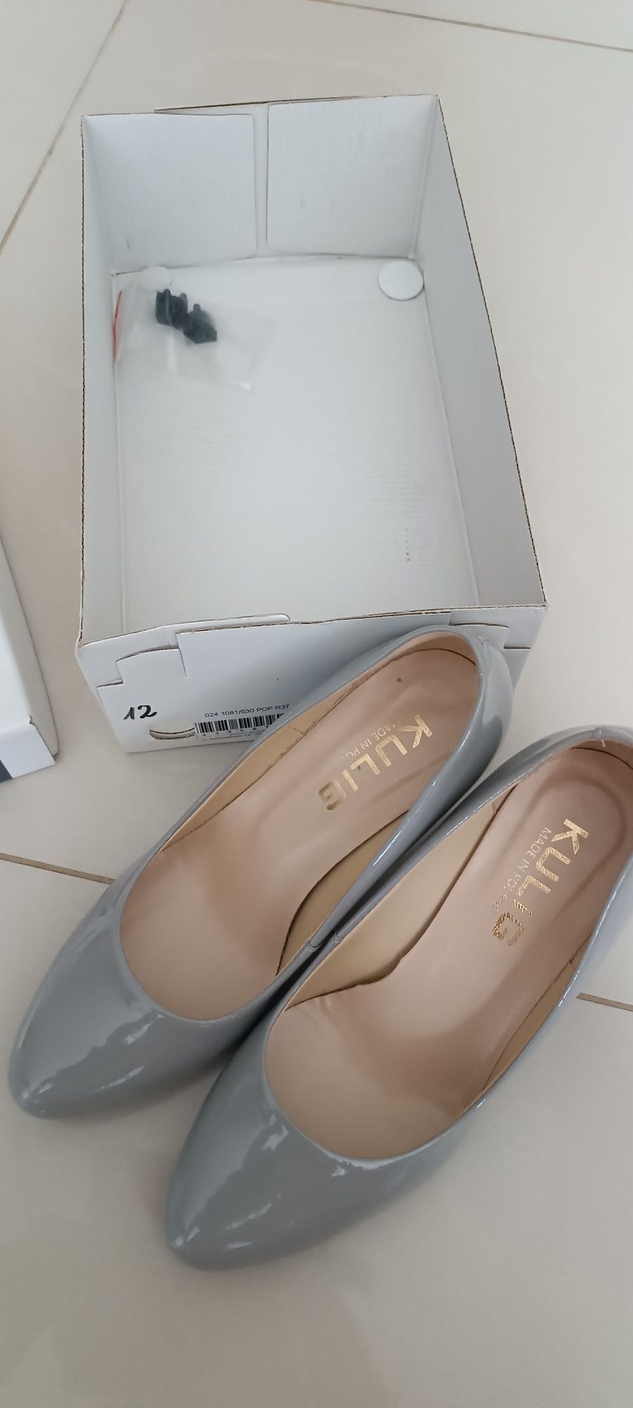 Buty czółenka popiel 37 kulig