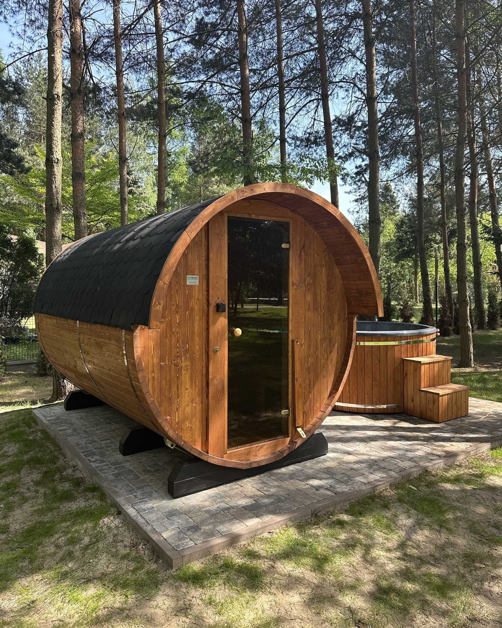 SAUNA Beczka 2,3m Z PIECEM Gorąca Bania Balia Jacuzzi Transport