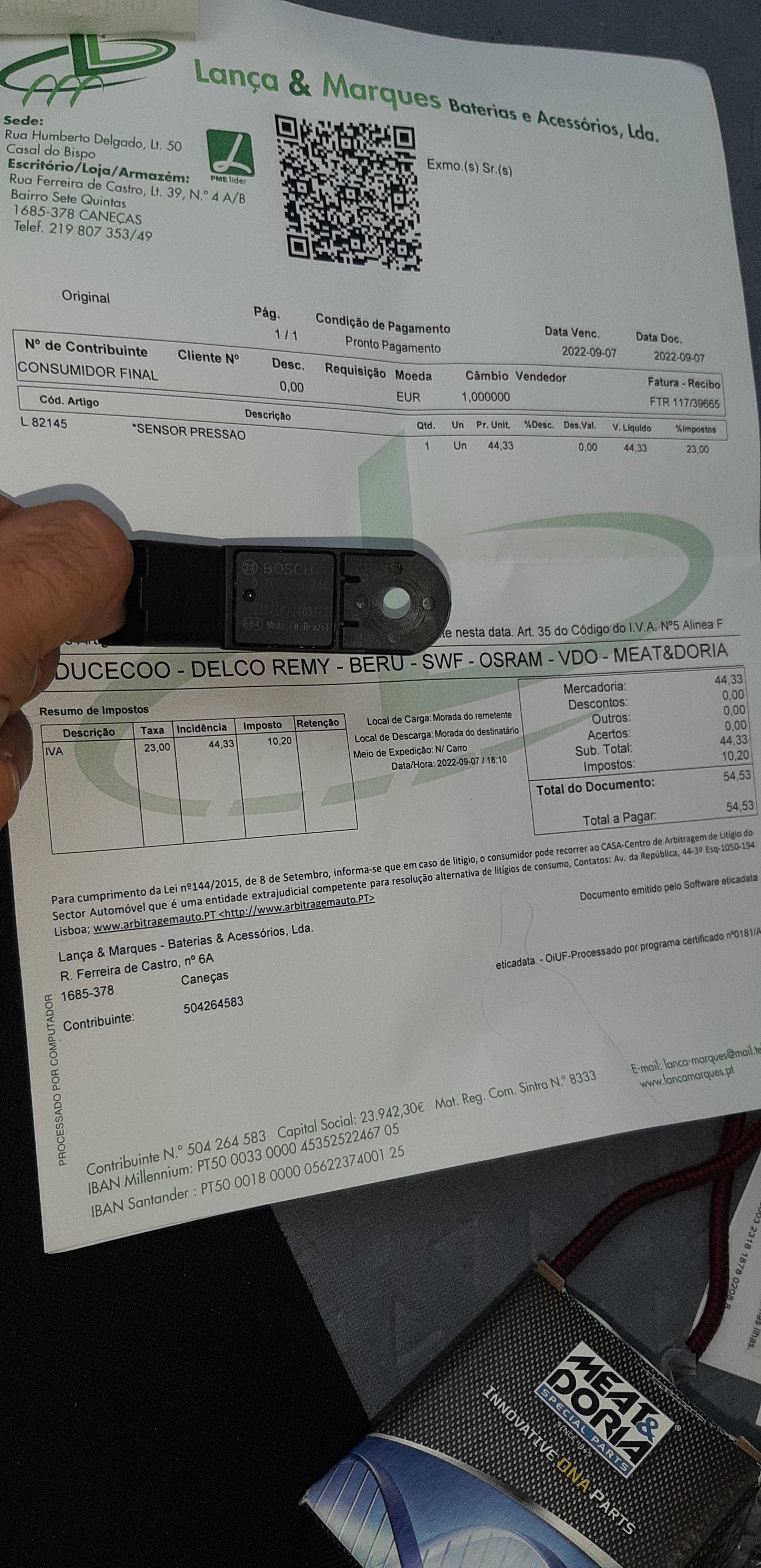 Sensor pressão  citroen c3
